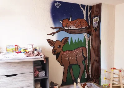 Waldtiere als Kinderzimmer-Wandbild